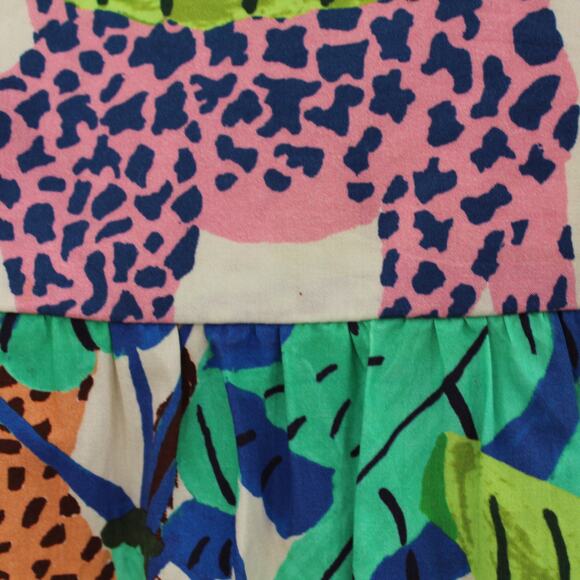 Oliphant Bubble Skirt MIni Dress Kruger Blue Green Puff Sleeves Size XL - Picture 4 of 12